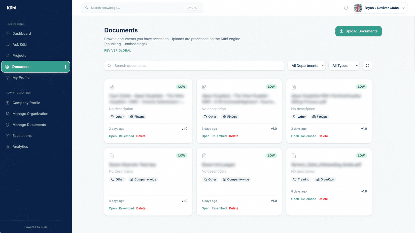 Documents dashboard screenshot